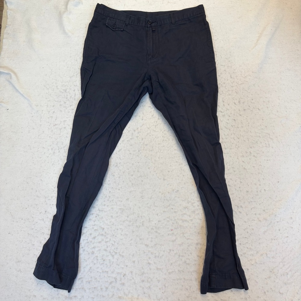 Lacoste Chino Pants Mens UK 34 Navy Blue Straight Leg Cotton